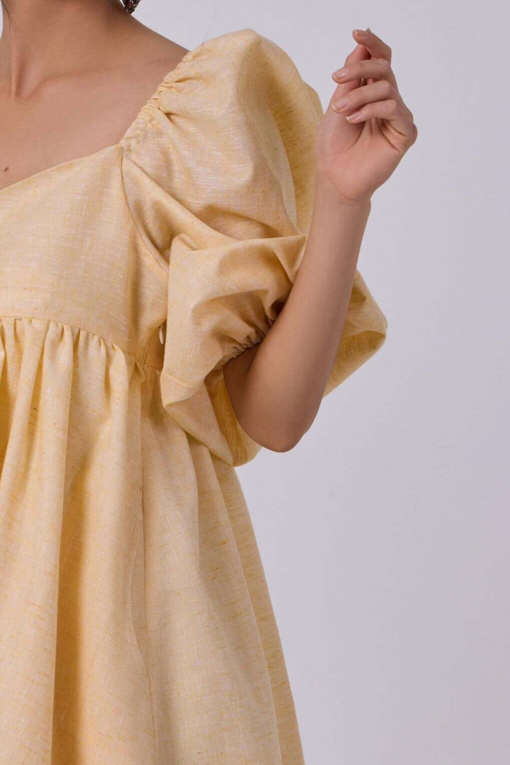 Layla Yellow Puff Dress