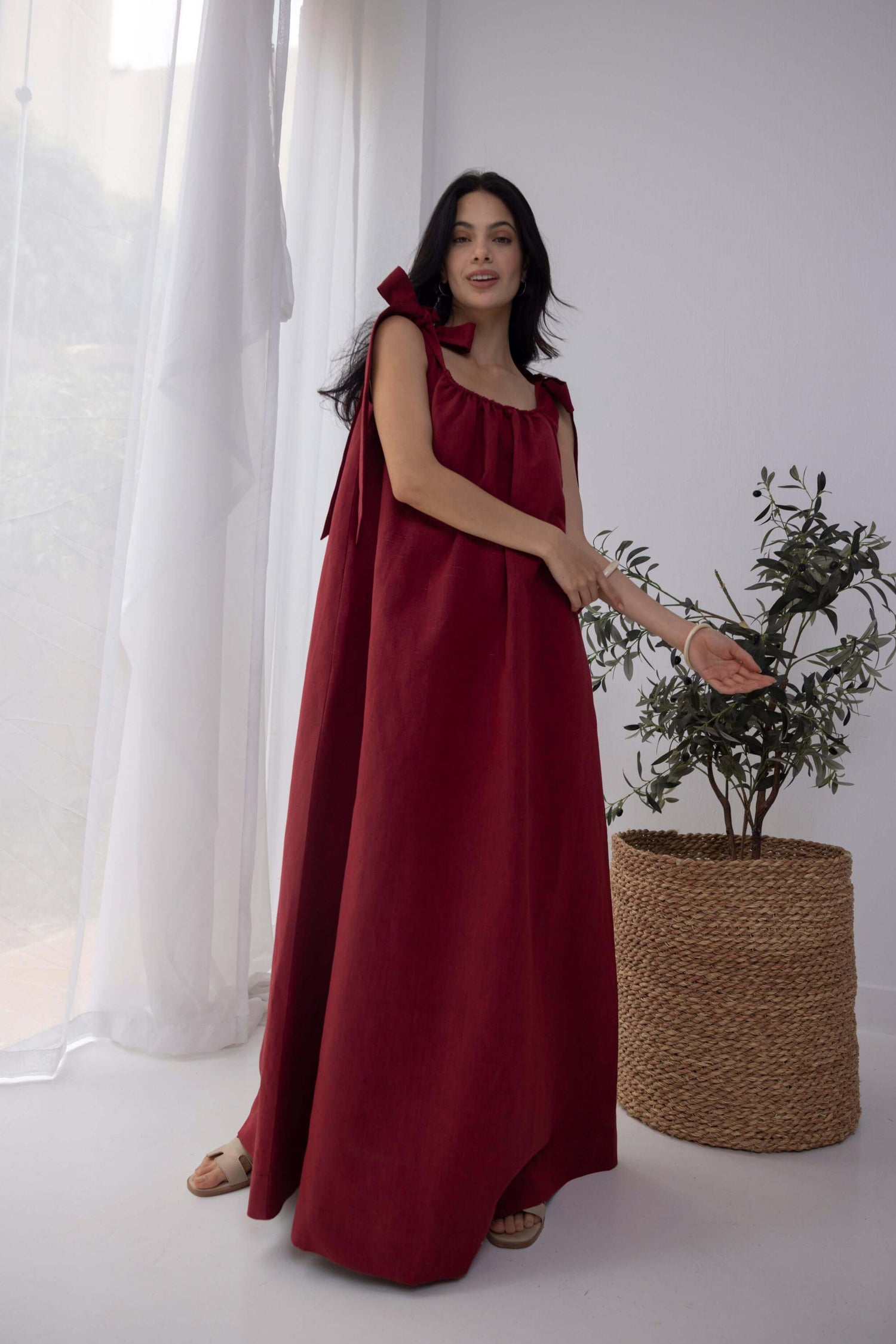 Nadia Linen Maxi Dress