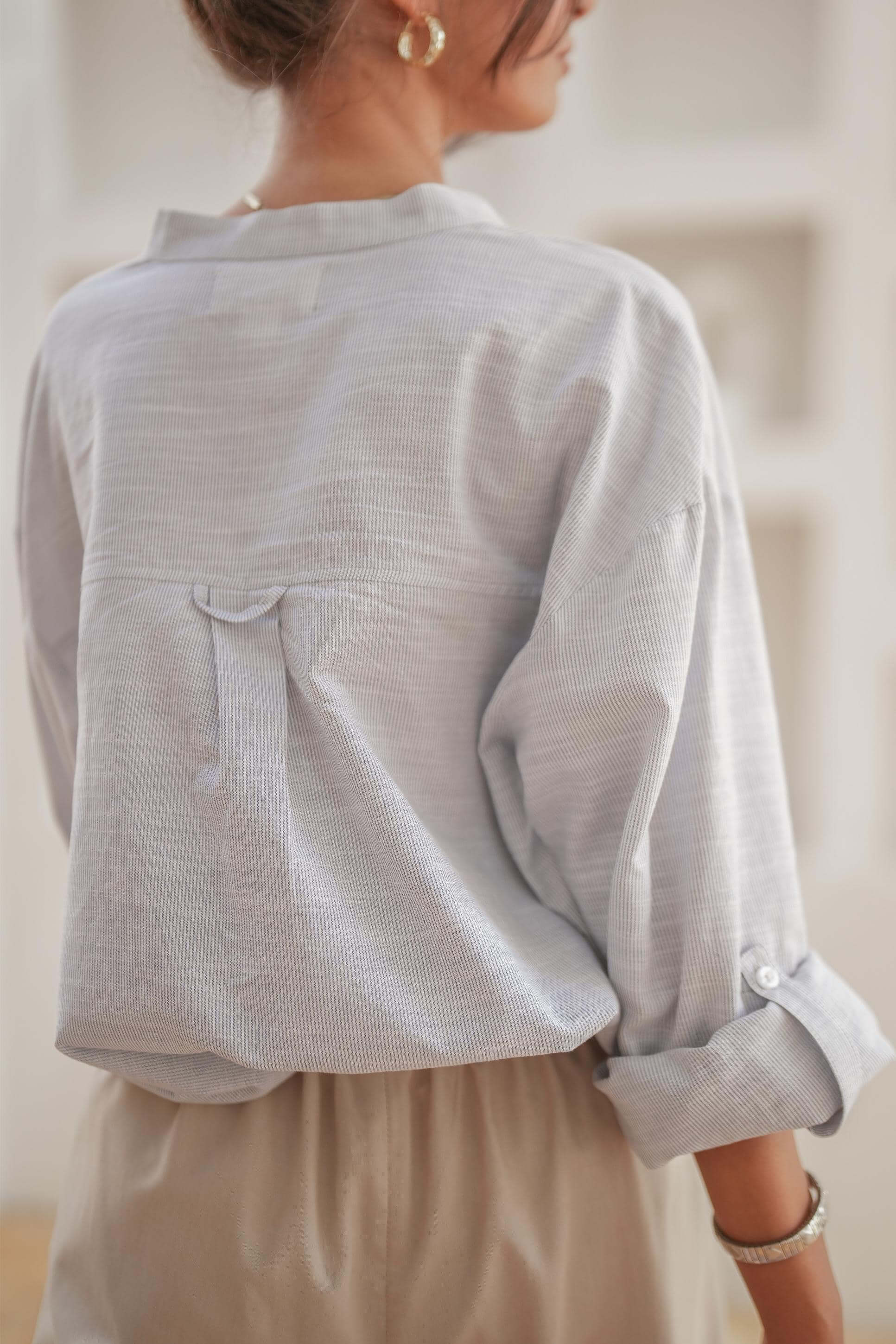 Sunday Oversized Blue Stripe Shirt
