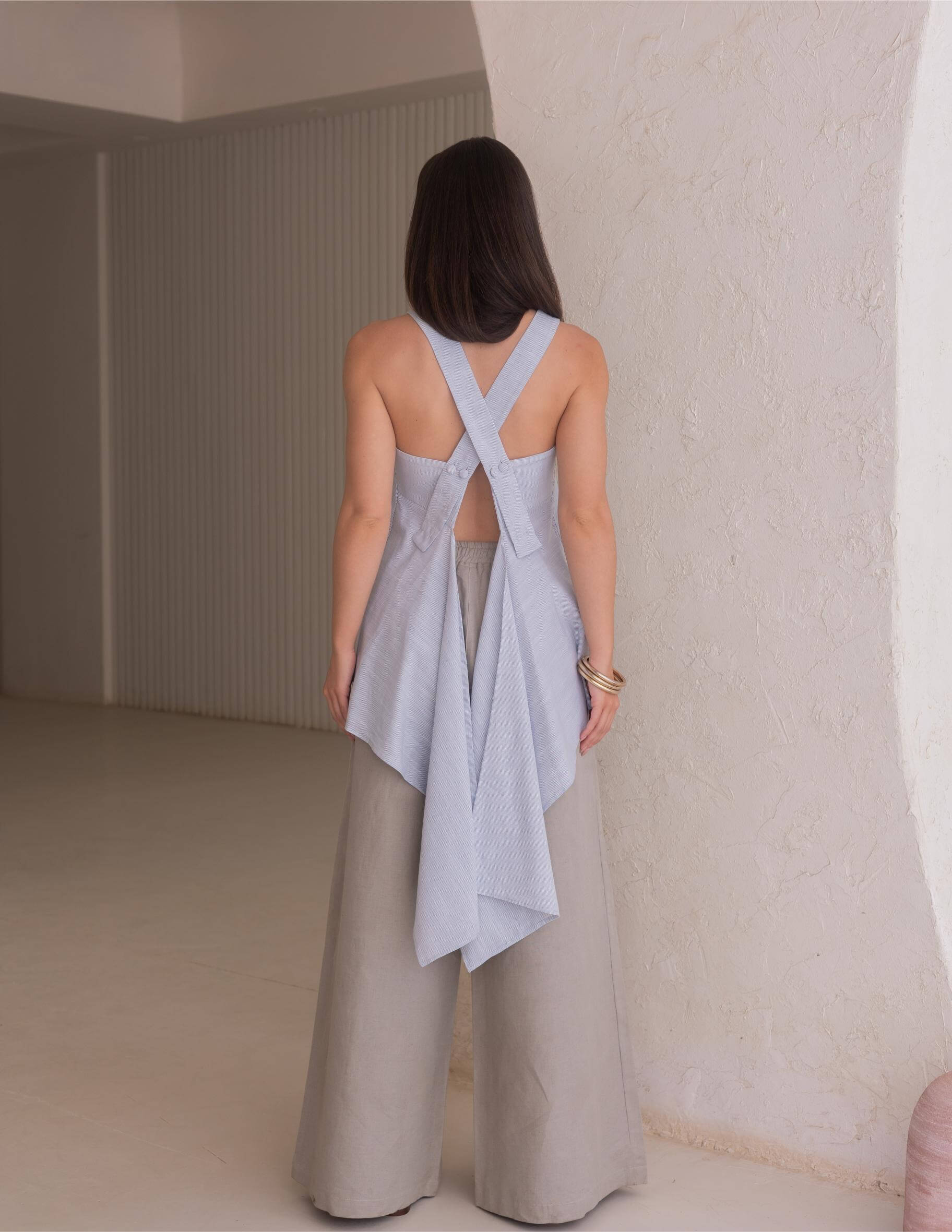 Duna backless Cross Cotton Top