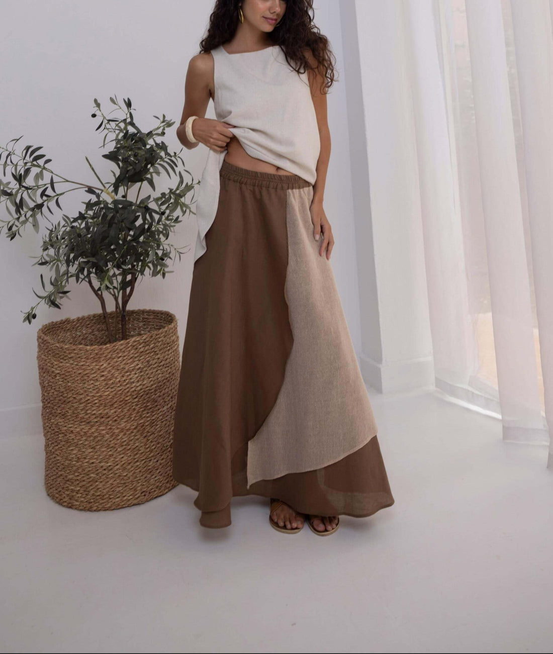 Sahara Flow Linen Skirt