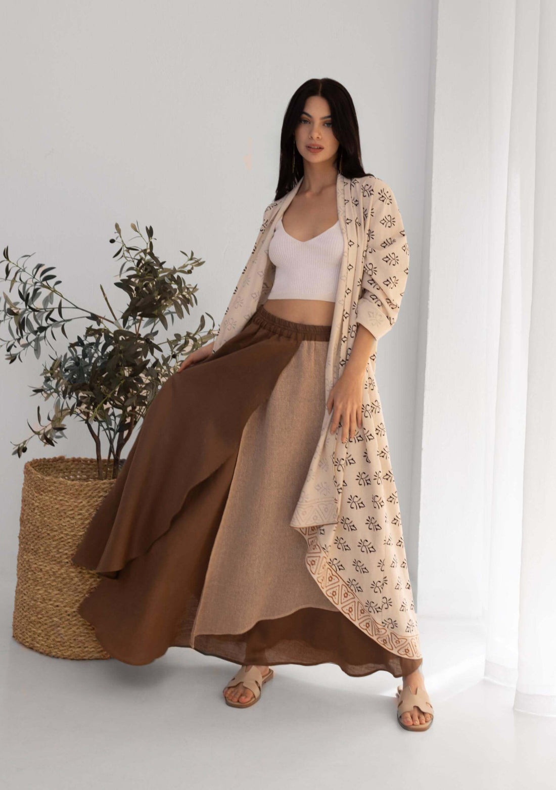 Sahara Flow Linen Skirt