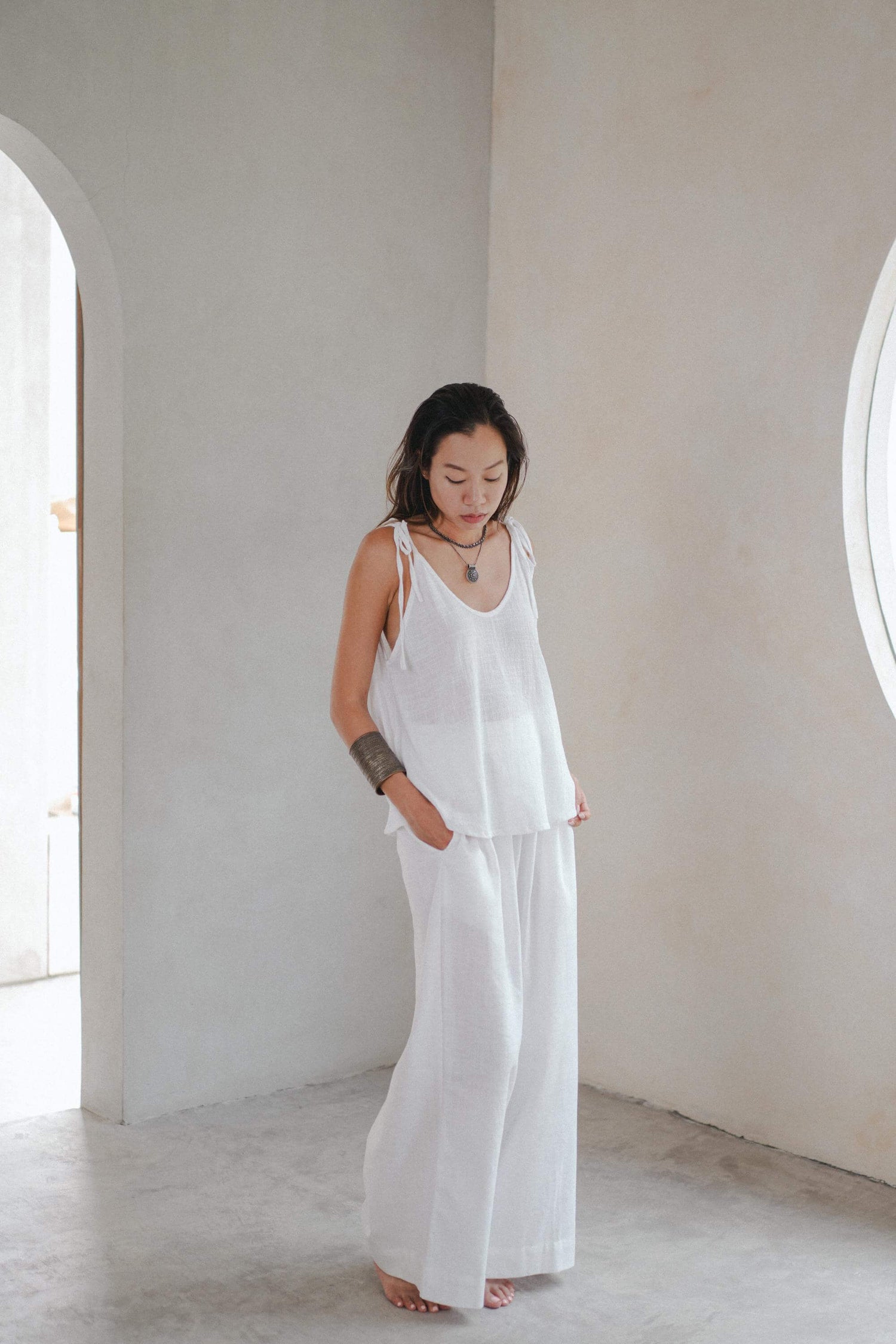 Essential Straight Leg Pants White