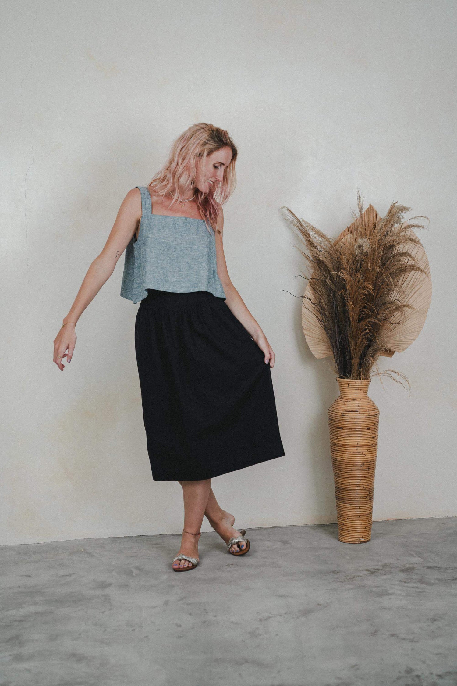 Lana Skirt Linen Cotton Blend