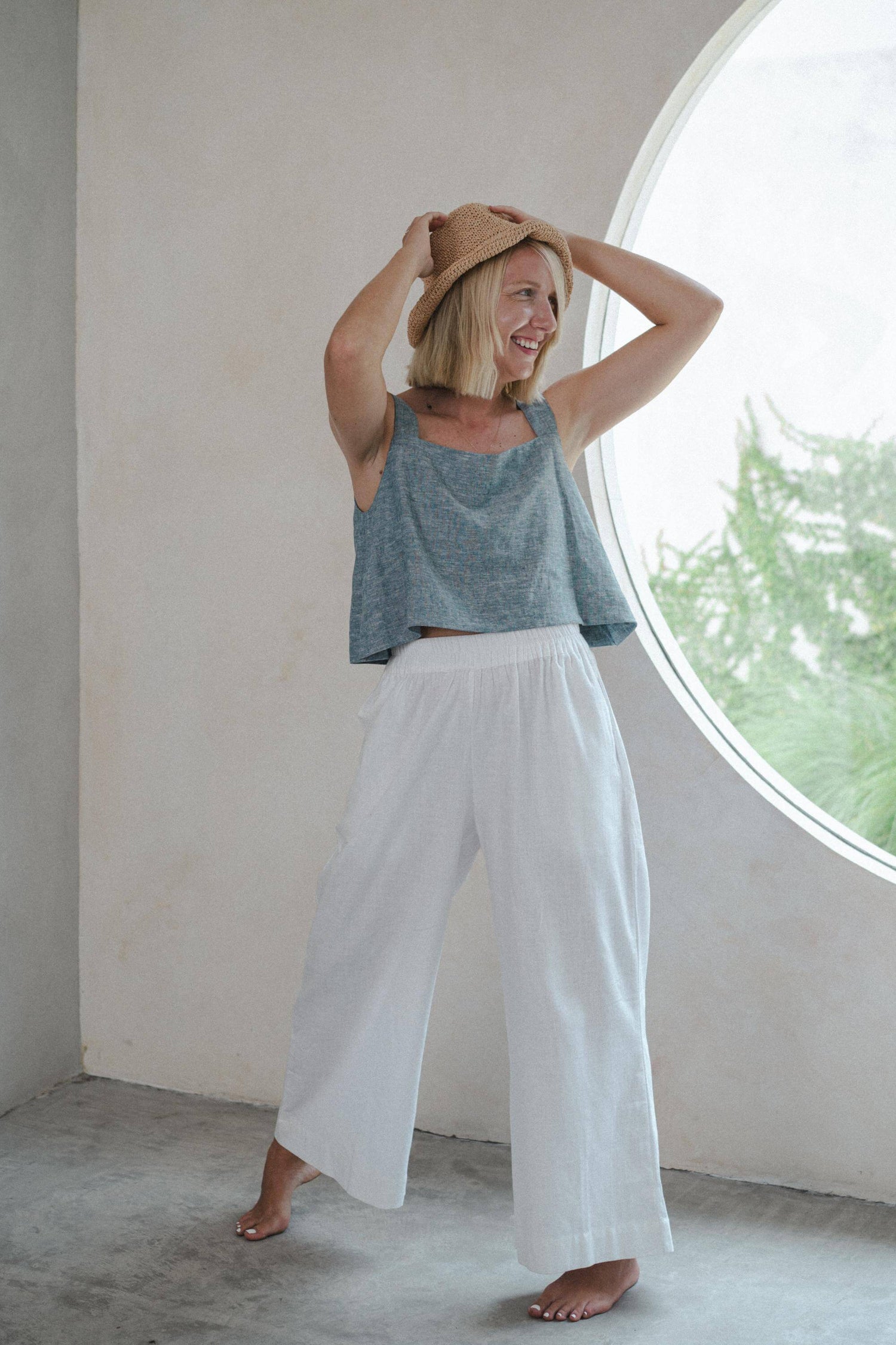 Essential Straight Leg Pants White