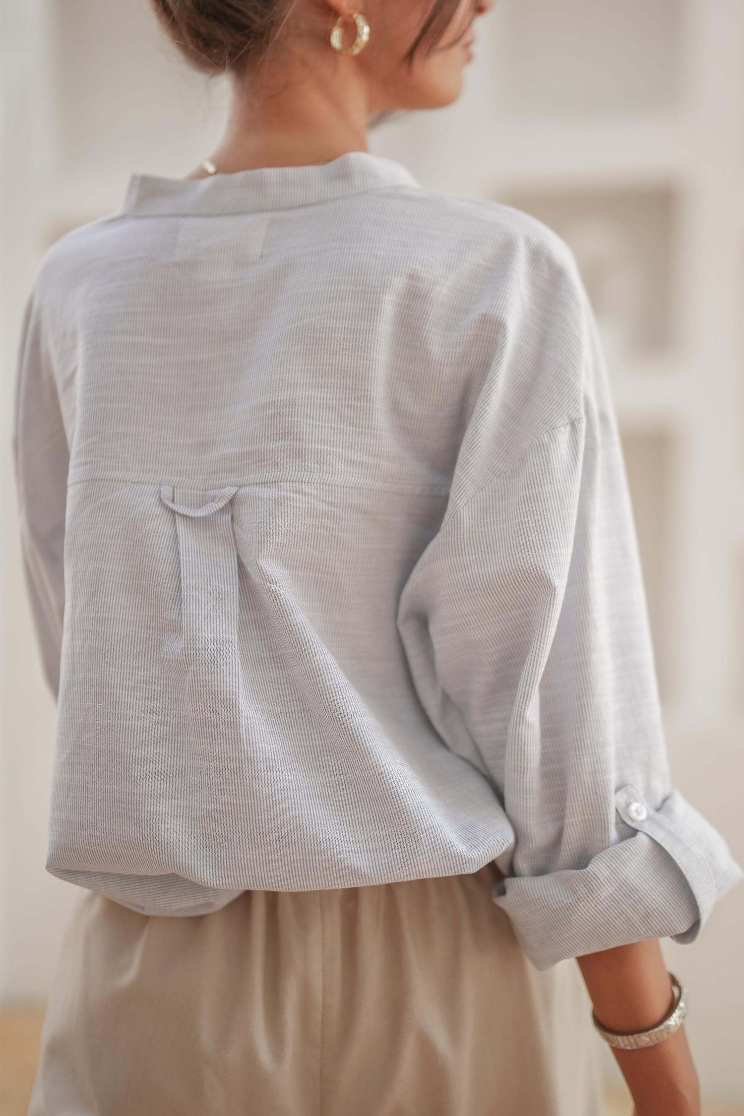 Sunday Oversized Blue Stripe Shirt