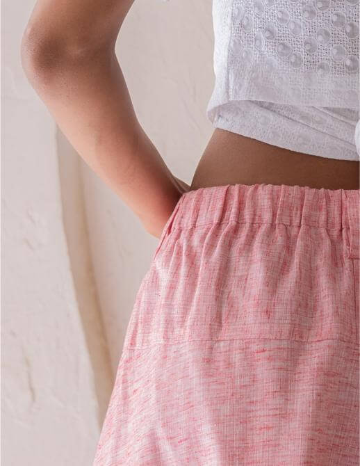 Velia linen Skirt - pink