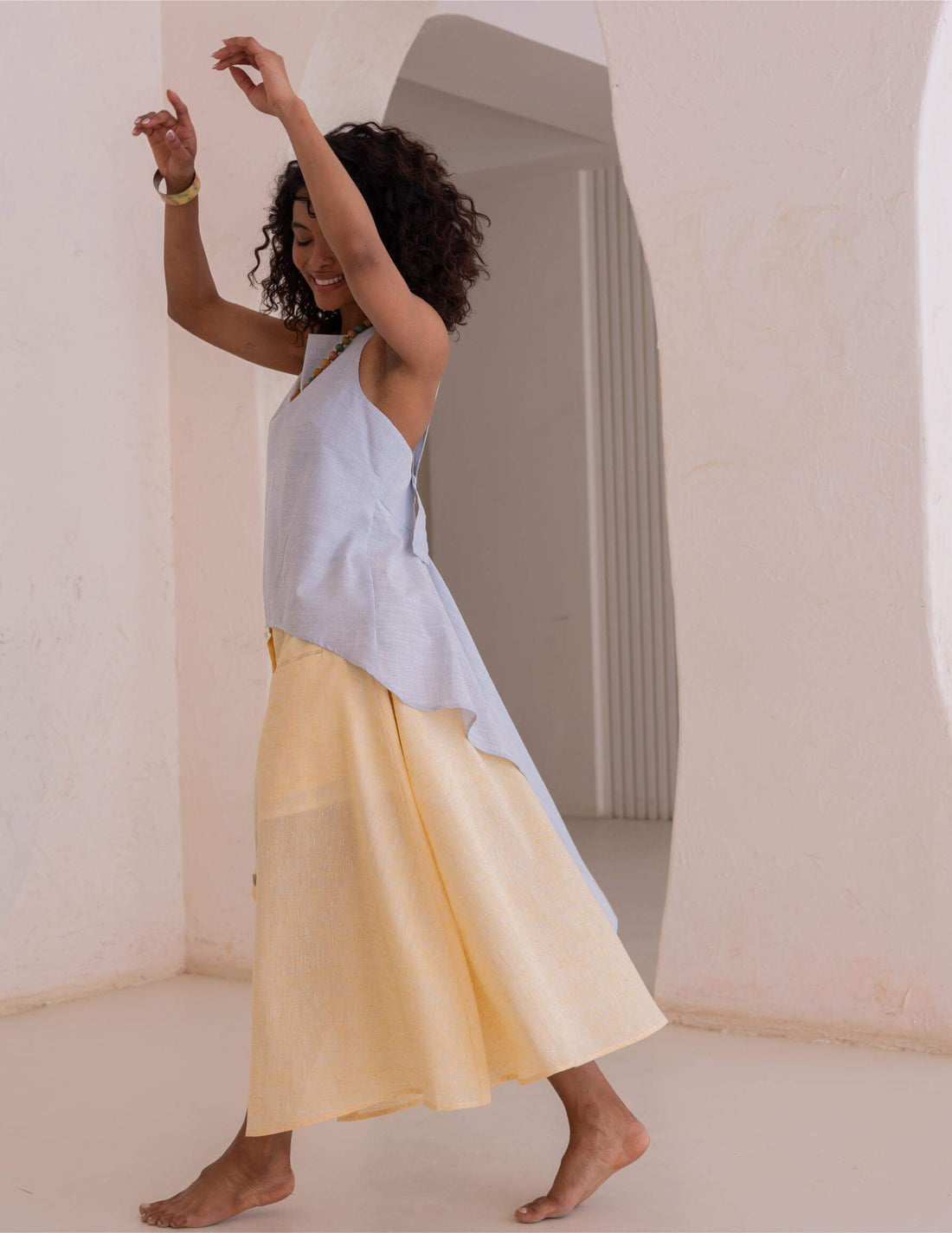 Velia linen Skirt - yellow