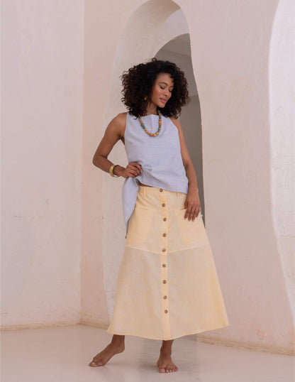 Velia linen Skirt - yellow