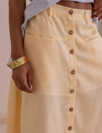 Velia linen Skirt - yellow