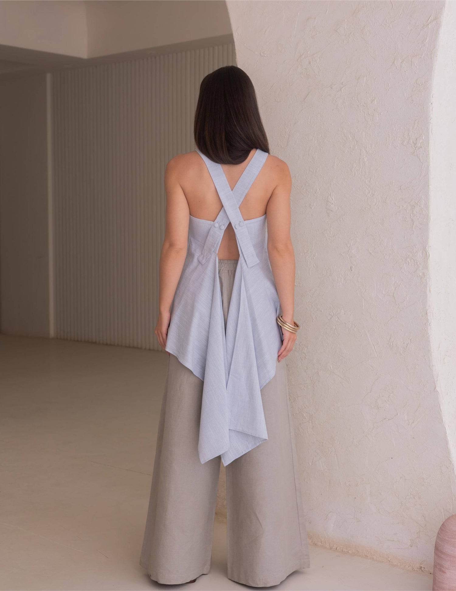 Duna backless Cross Cotton Top