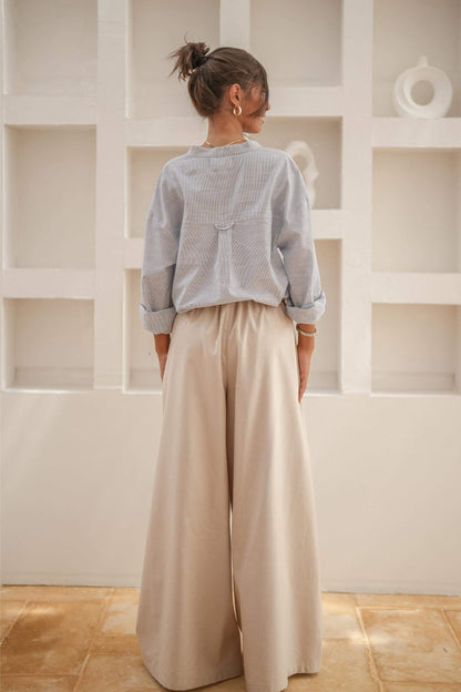 City Flow Wide Leg Pants Beige