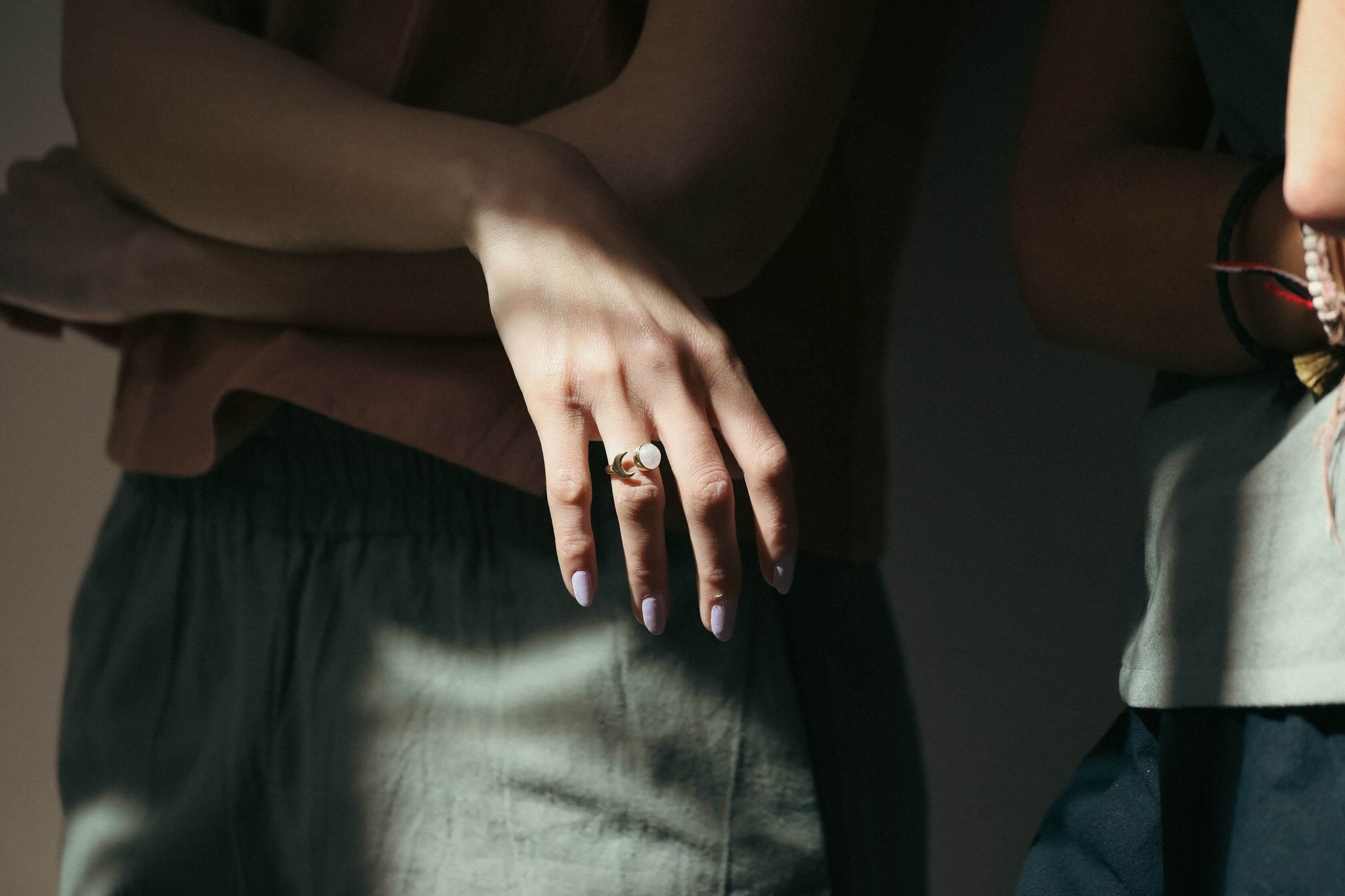 Crescent Moon Ring Brass