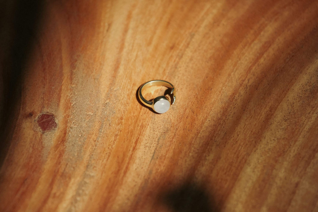 Crescent Moon Ring Brass
