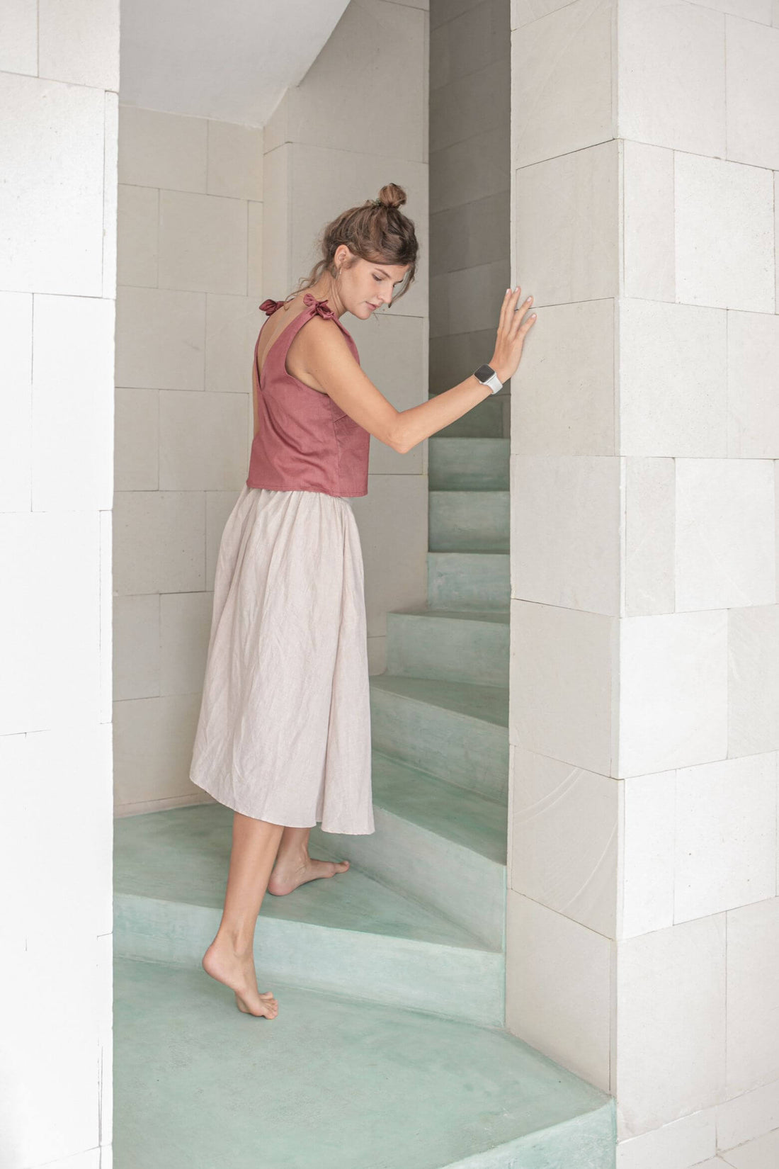 Lena Skirt Cotton Linen Blend